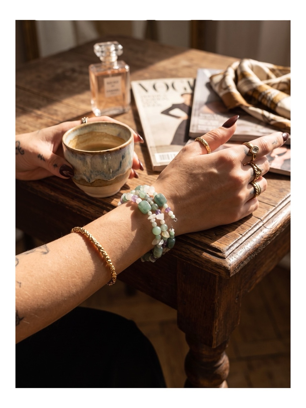 Park Lane ✿ Mandalay Snake Wrap Bracelet ✿ Aventurine + Amethyst ✿ Semi Precious